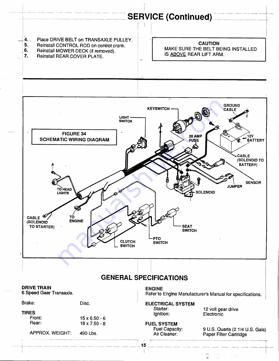 Snapper LT125G331KV Safety Instructions & Operator'S Manual Download Page 15