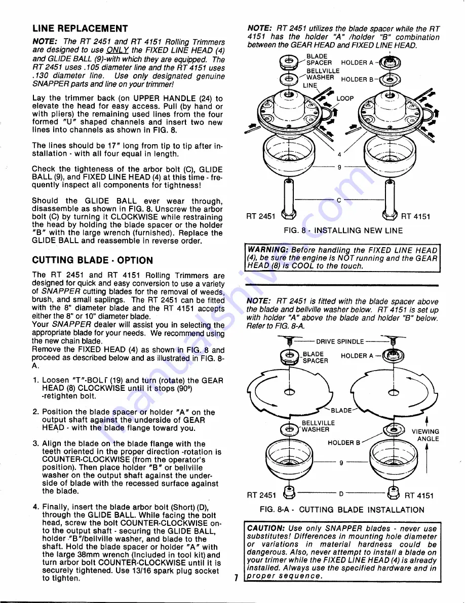 Snapper RT 4151 Safety Instructions And Operator'S Manual Download Page 7