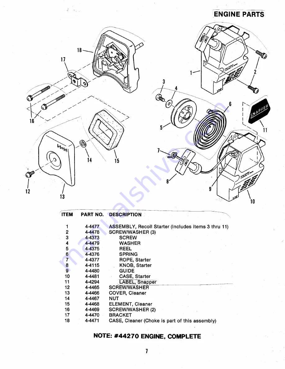 Snapper RT2151 Скачать руководство пользователя страница 7