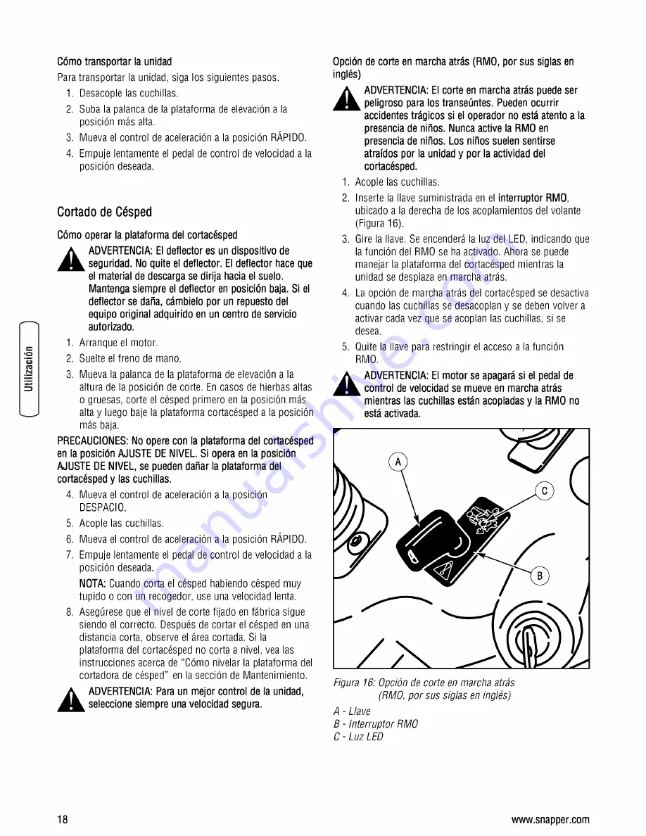 Snapper SLT23460AWS Safety Instructions & Operator'S Manual Download Page 64