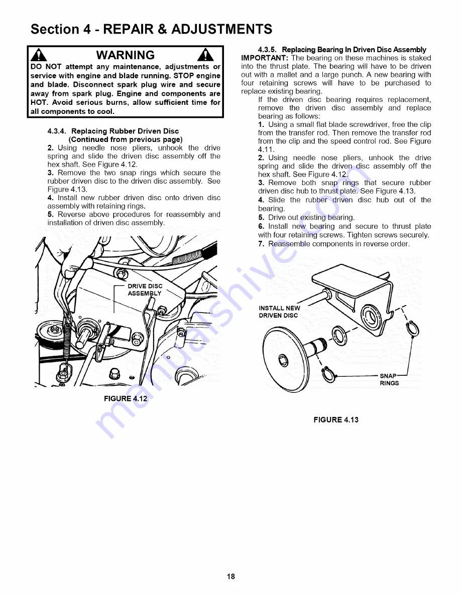 Snapper WP216517B Safety Instructions & Operator'S Manual Download Page 18