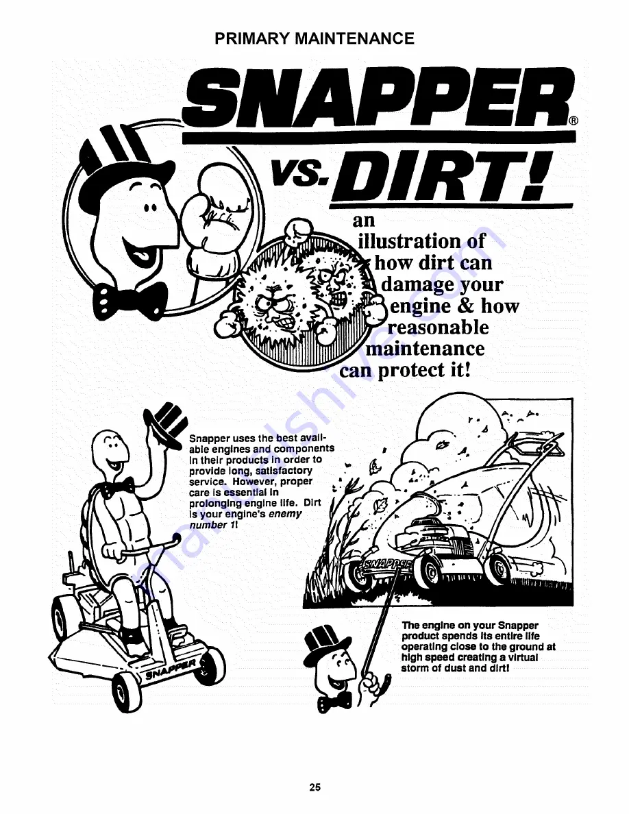 Snapper WP216517B Safety Instructions & Operator'S Manual Download Page 25