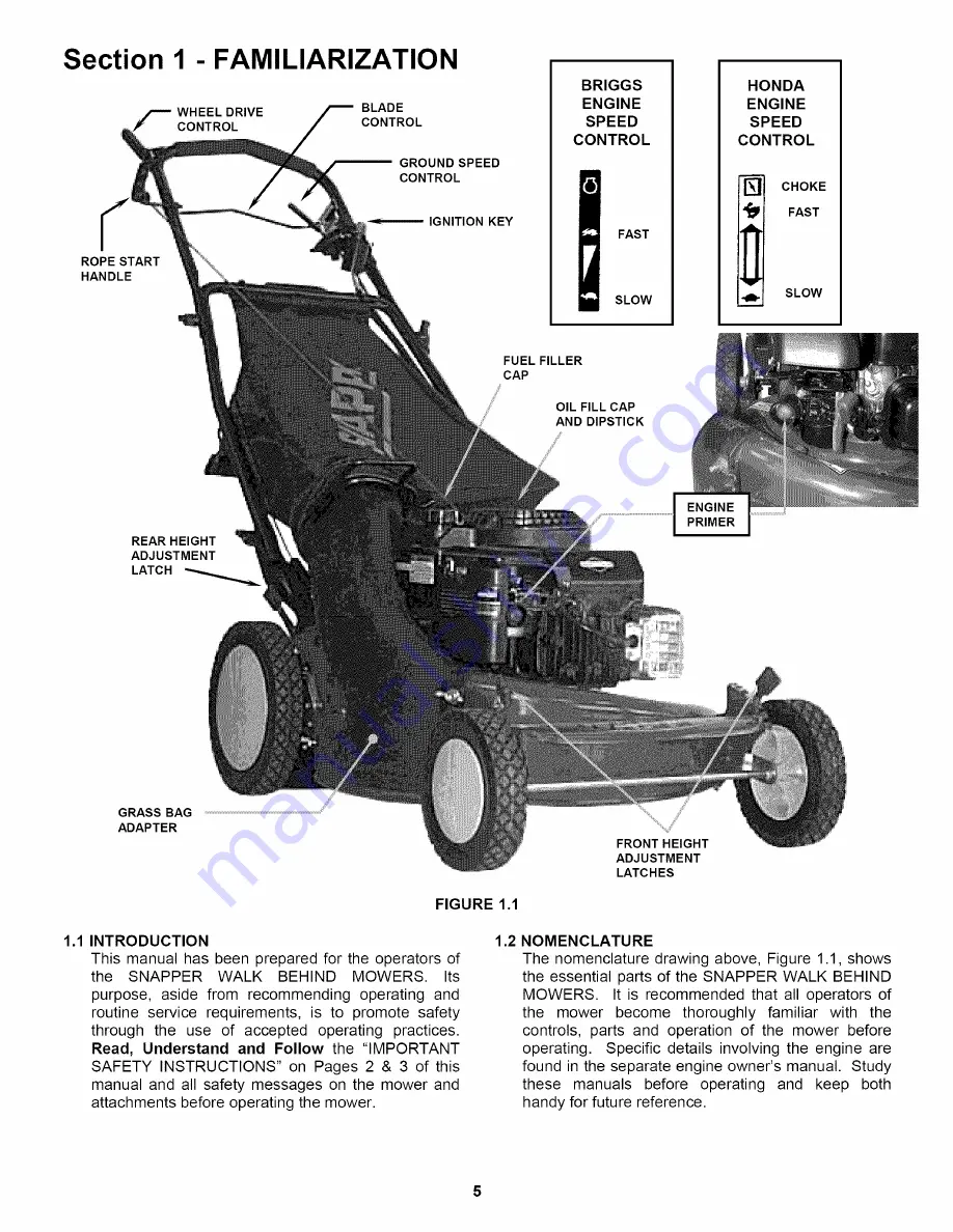 Snapper WRP216517BE Safety Instructions & Operator'S Manual Download Page 5