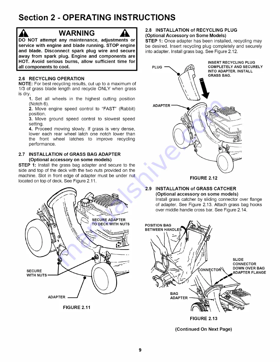 Snapper WRP216517BE Safety Instructions & Operator'S Manual Download Page 9