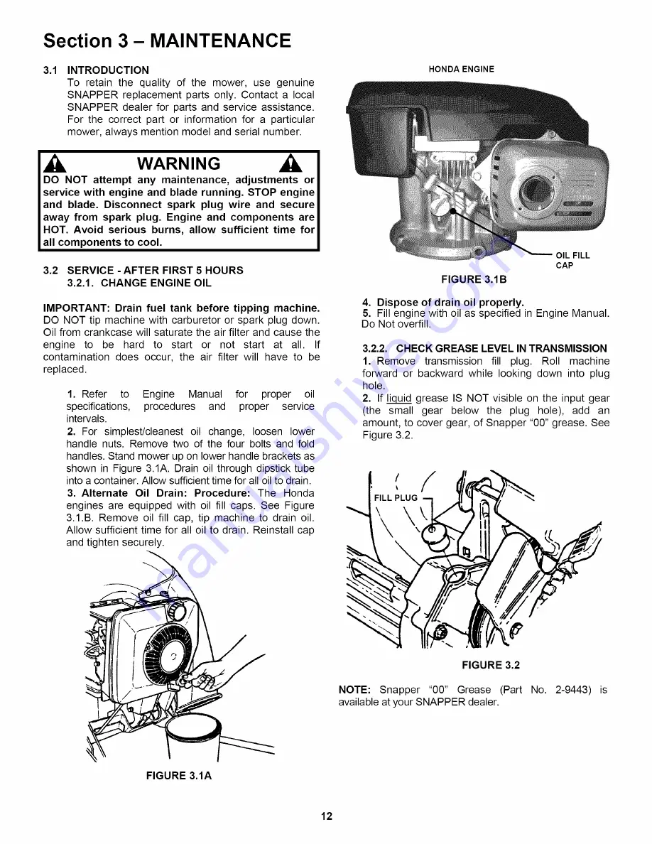 Snapper WRP216517BE Safety Instructions & Operator'S Manual Download Page 12