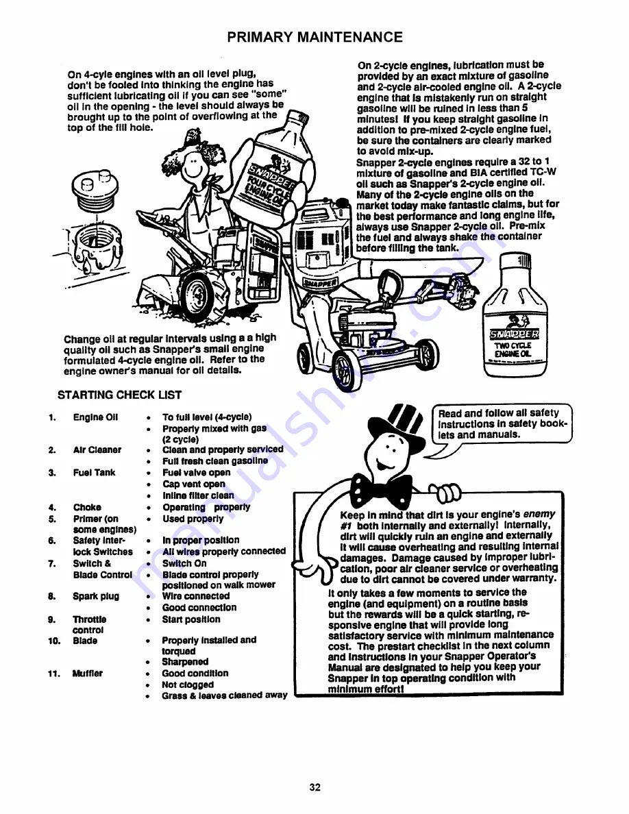 Snapper Z-RIDER ZM5201M Safety Instructions & Operator'S Manual Download Page 32