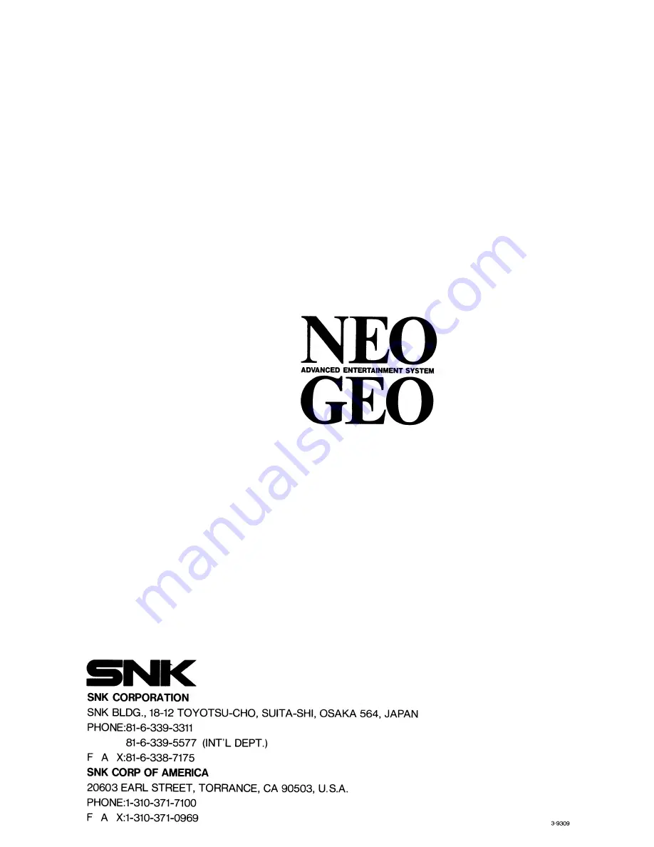 SNK NEO-GEO MV-1FZ Service Manual Download Page 20