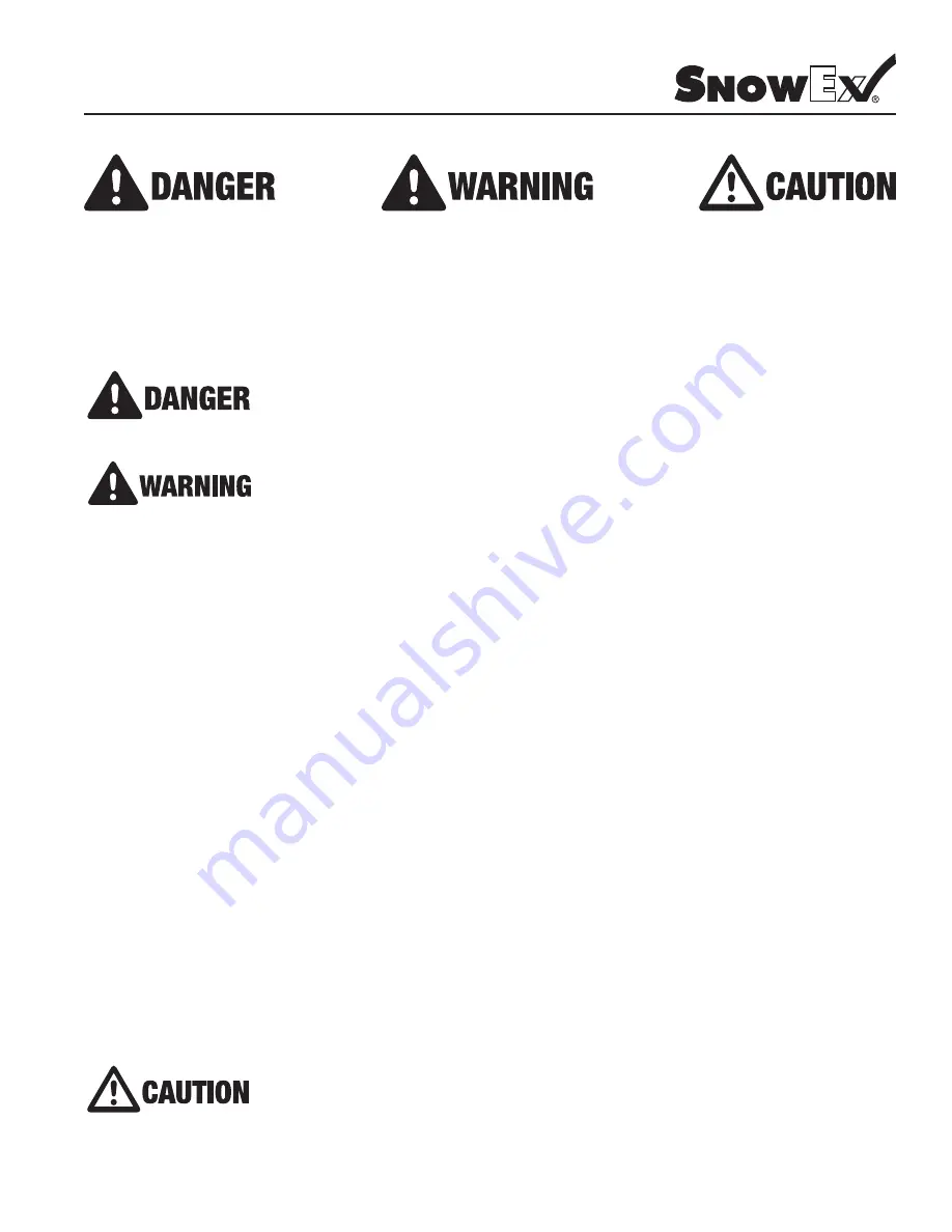 SnowEx L1-144130 Owner'S/Operator'S Manual Download Page 5