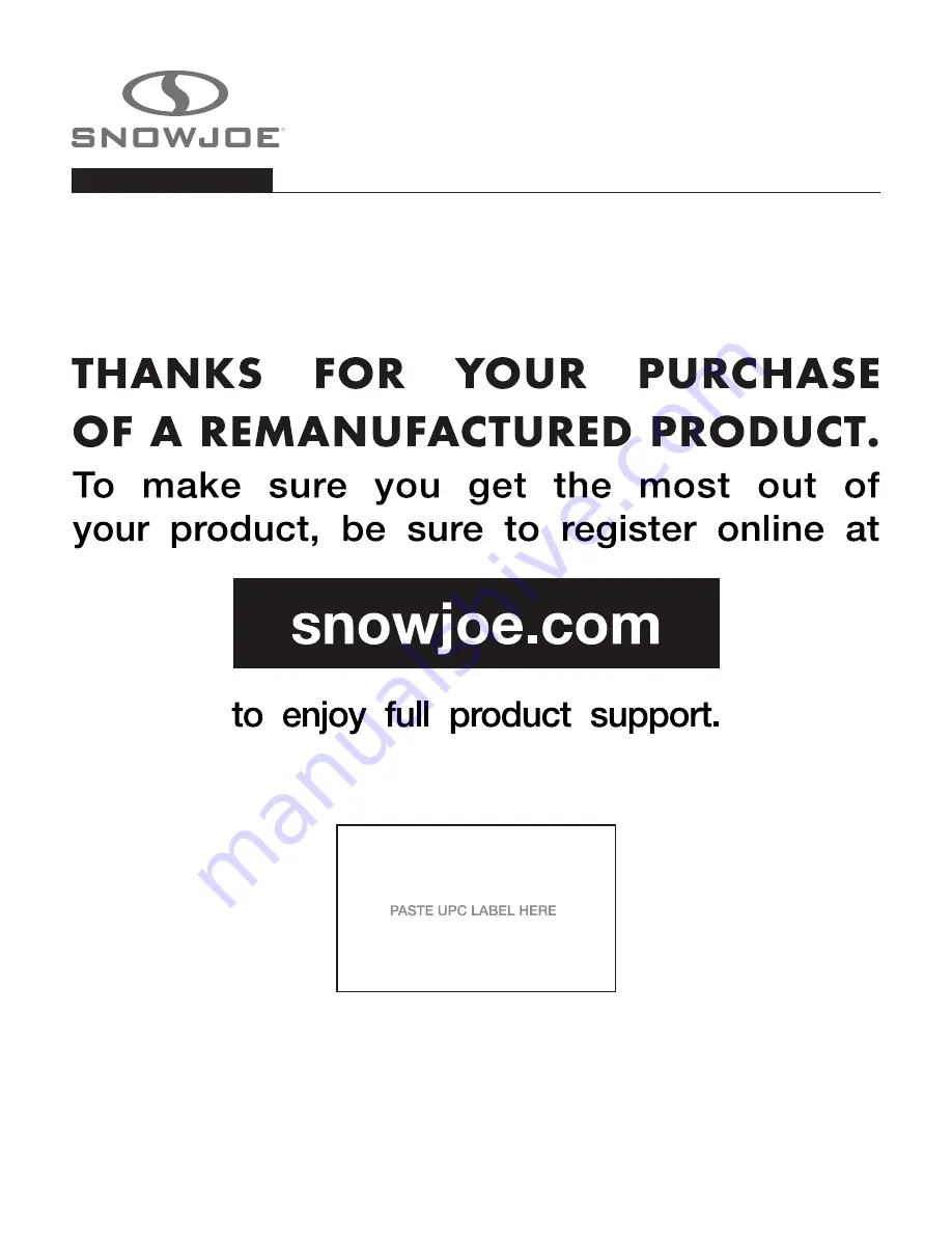 SNOWJOE 24V-X2-SB18-XR-RM Operator'S Manual Download Page 1