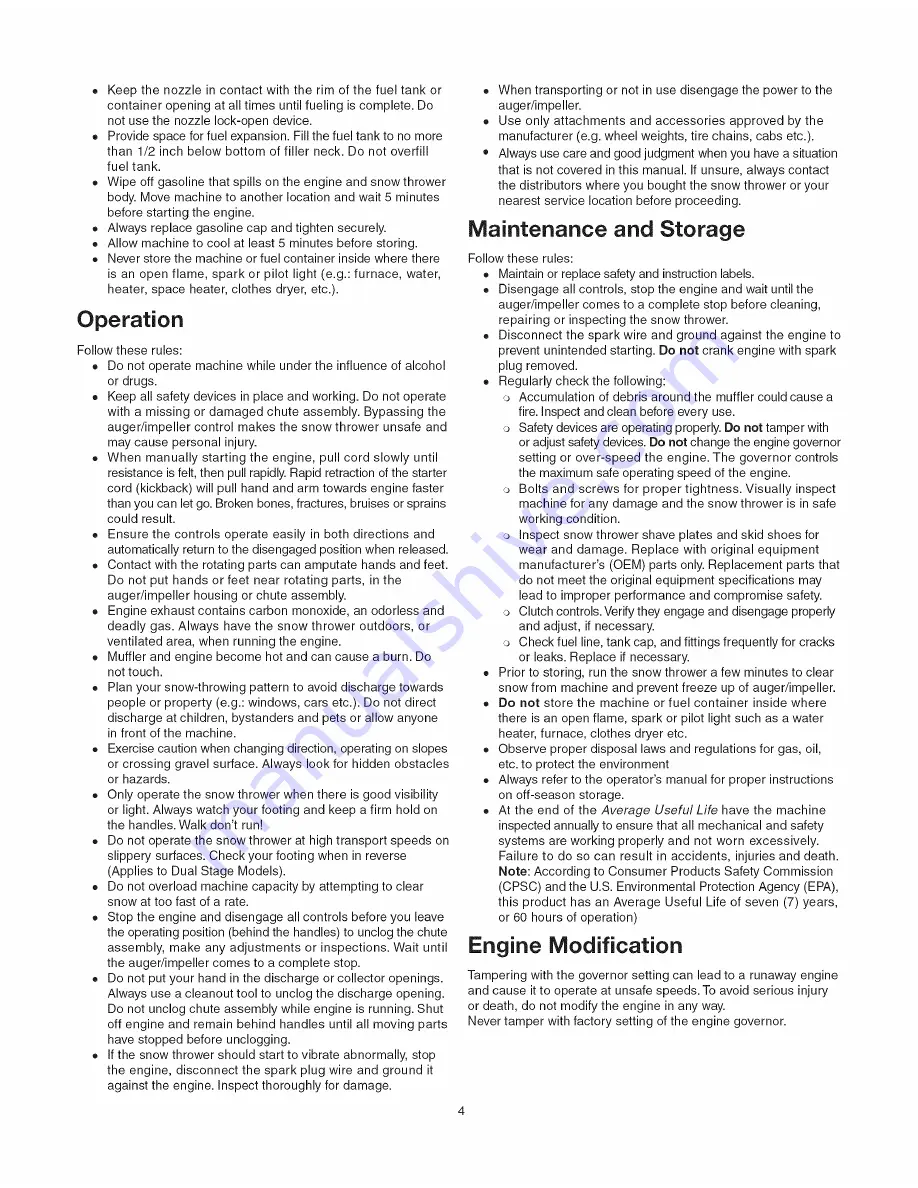 SNOWJOE Pro SJ905 Operator'S Manual Download Page 4