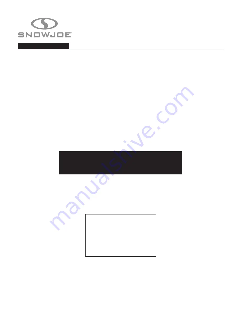 SNOWJOE SJ622E-RM Operator'S Manual Download Page 1