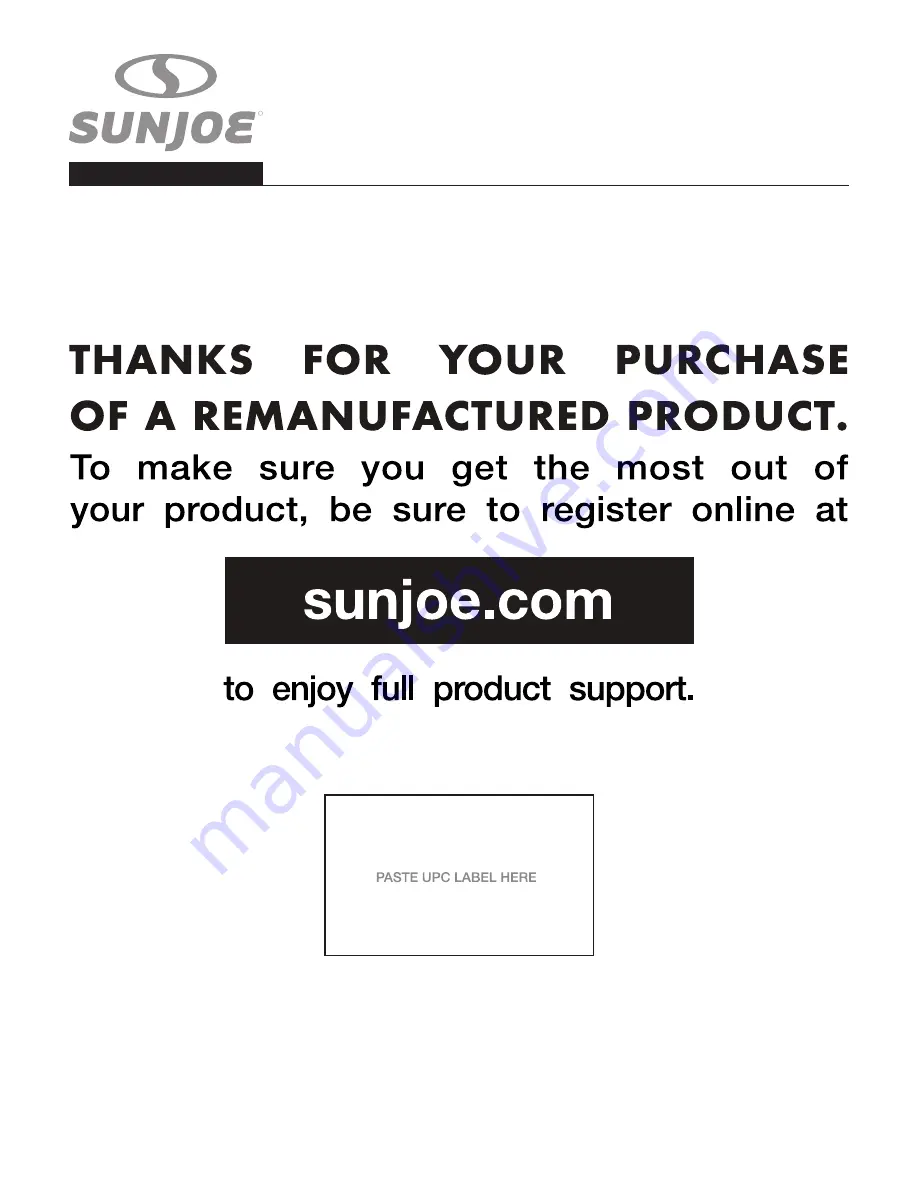 SNOWJOE SUNJOE 24V-XFP5-CT-RM Operator'S Manual Download Page 1