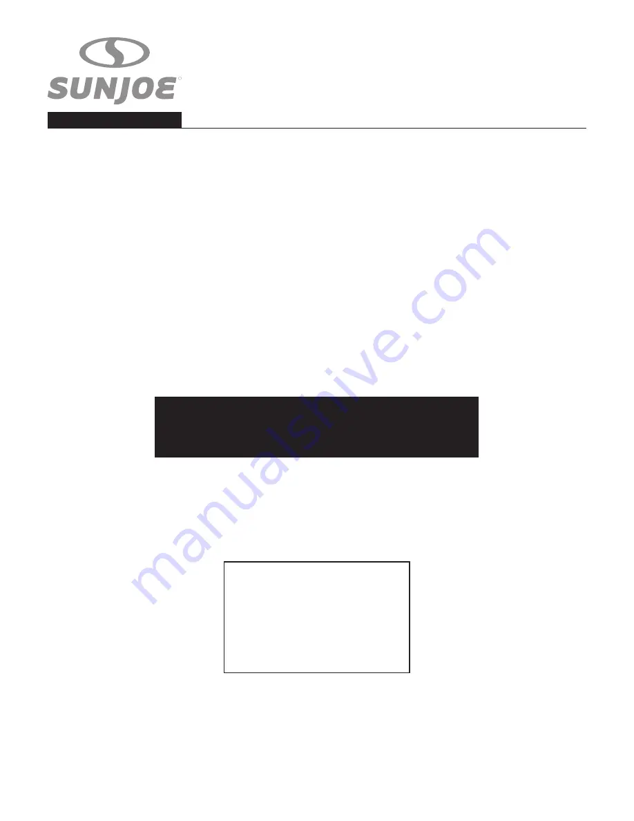 SNOWJOE sunjoe SBJ597E-RM Operator'S Manual Download Page 1