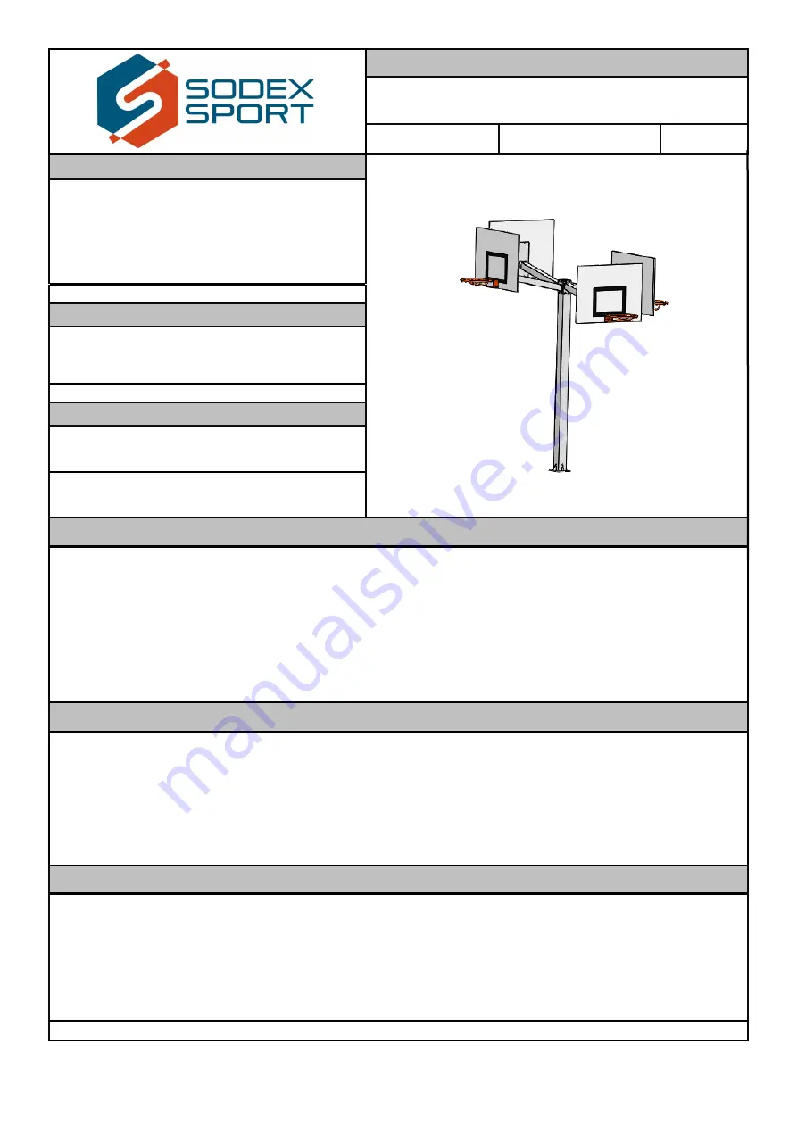 Sodex Sport S14090GC Product Sheet Download Page 1