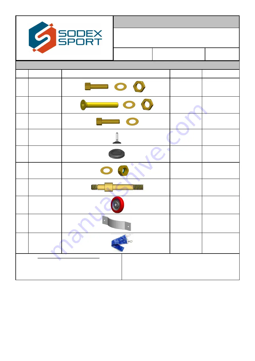 Sodex Sport S30429 Assembly Instructions Manual Download Page 7