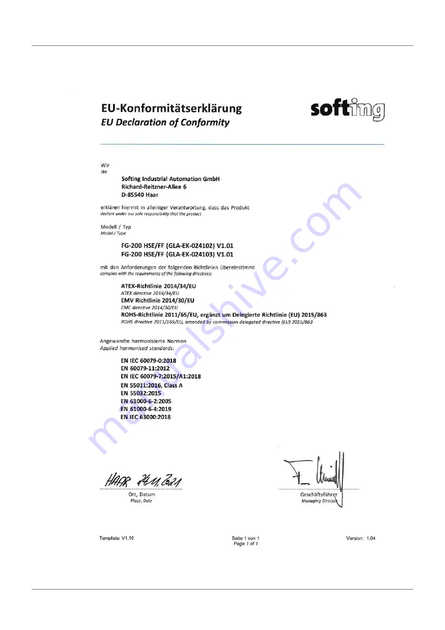 Softing FG-200 HSE/FF Скачать руководство пользователя страница 81