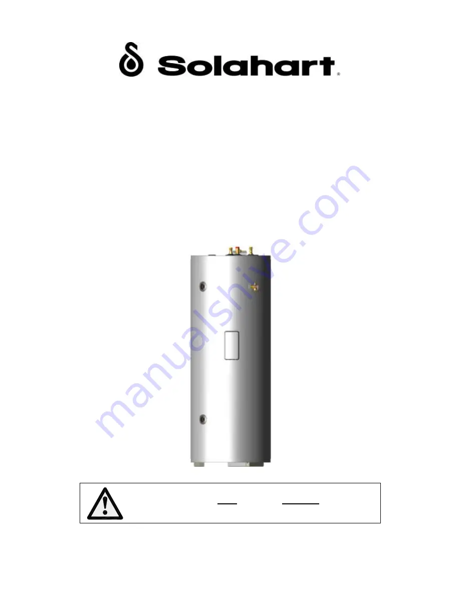 Solahart Streamline Electric Owner'S Manual Download Page 1