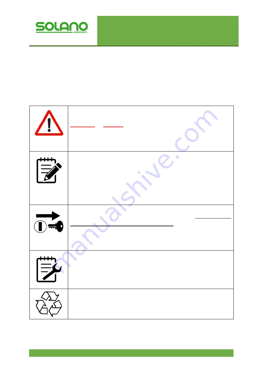 SOLANO HORIZONTE RD75 Instruction Manual Download Page 9