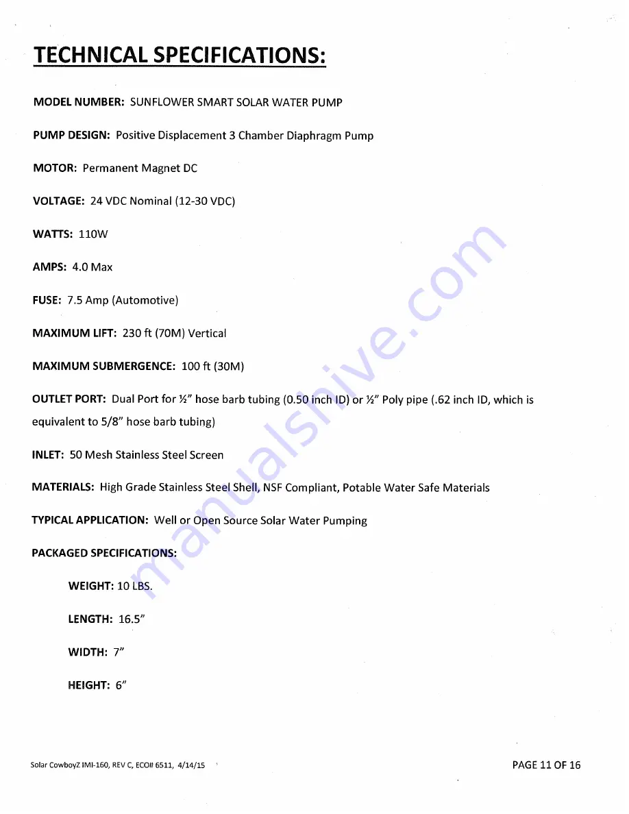 Solar Cowboyz Sunflower Smart Owner'S Manual Download Page 11