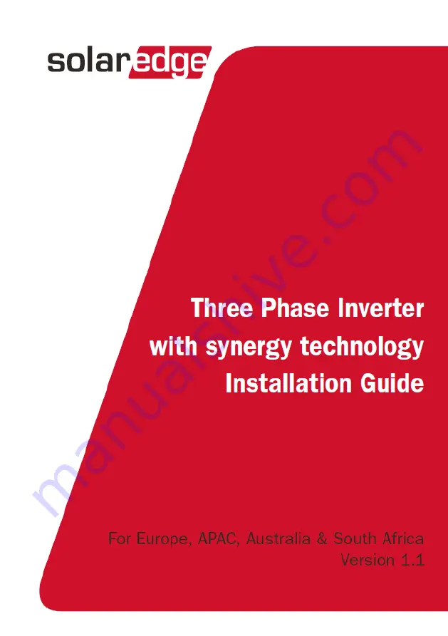 SolarEdge SE3K-N4 Installation Manual Download Page 1