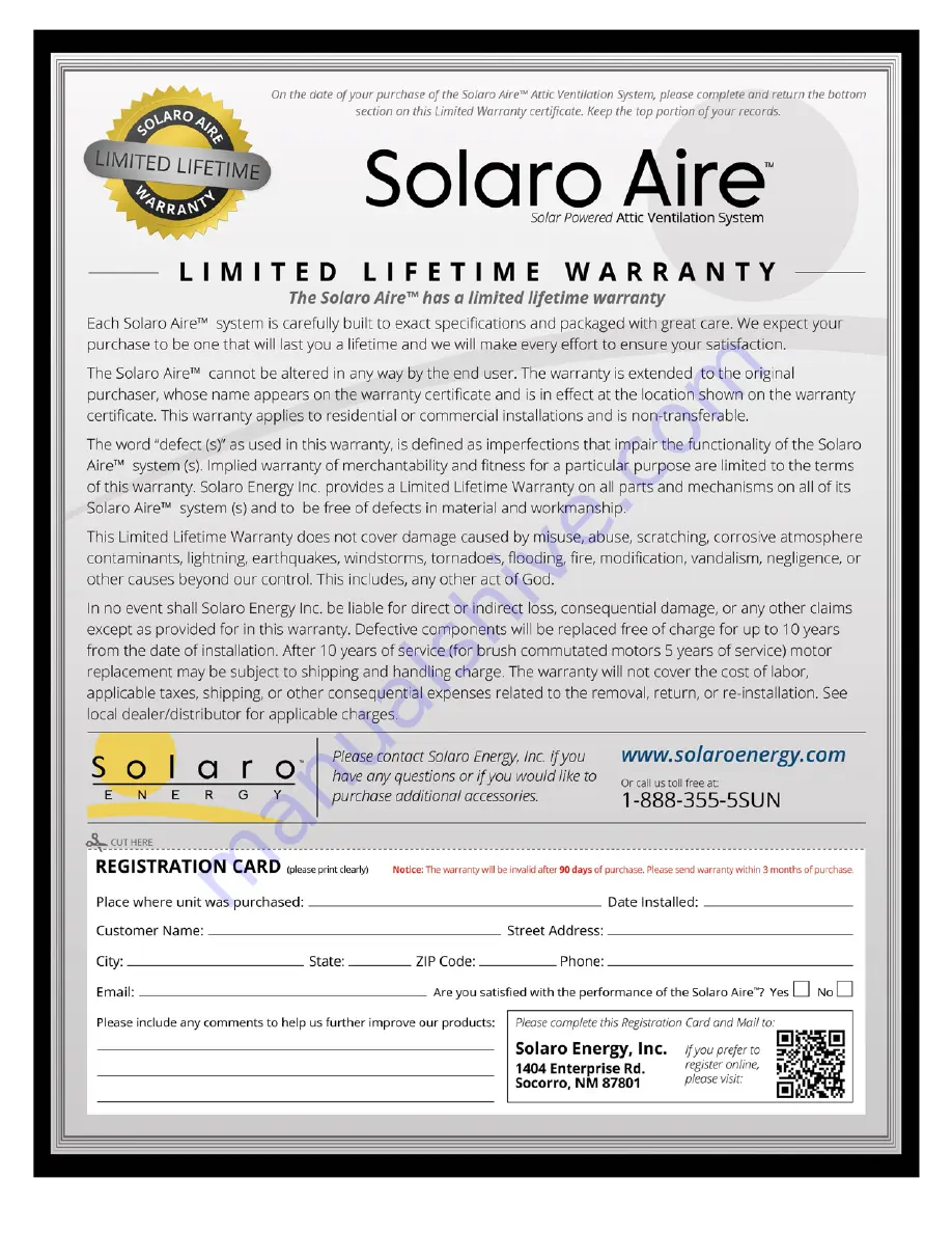 Solaro Energy SA-20WB-HPE Installation Instructions Download Page 5