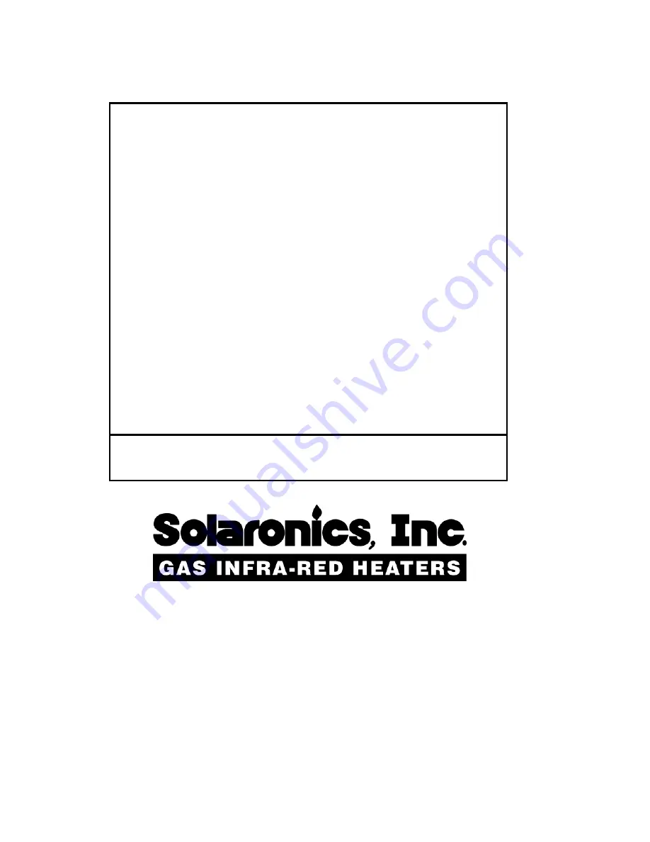 Solaronics SSTG Installation, Operation & Maintenance Instructions Manual Download Page 28