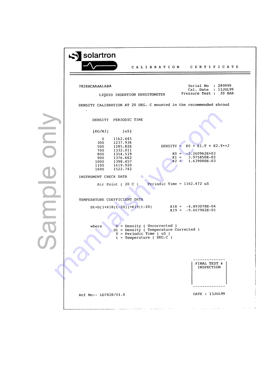 Solartron Mobrey 7828 Technical Manual Download Page 57