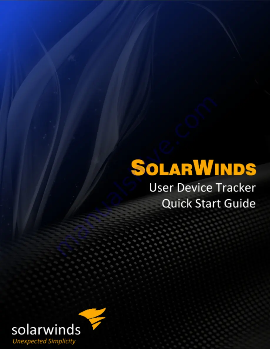 SolarWinds User Device Tracker UDT Quick Start Manual Download Page 1