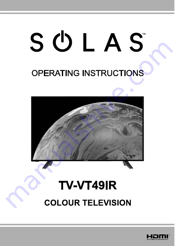 Solas TV-VT49IR Operating Instructions Manual Download Page 1