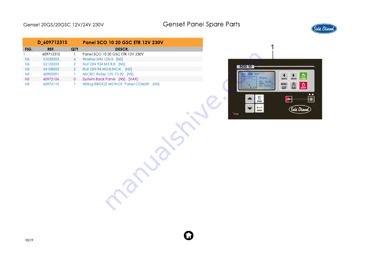 Sole Diesel Genset 20GS Spare Parts Manual Download Page 41