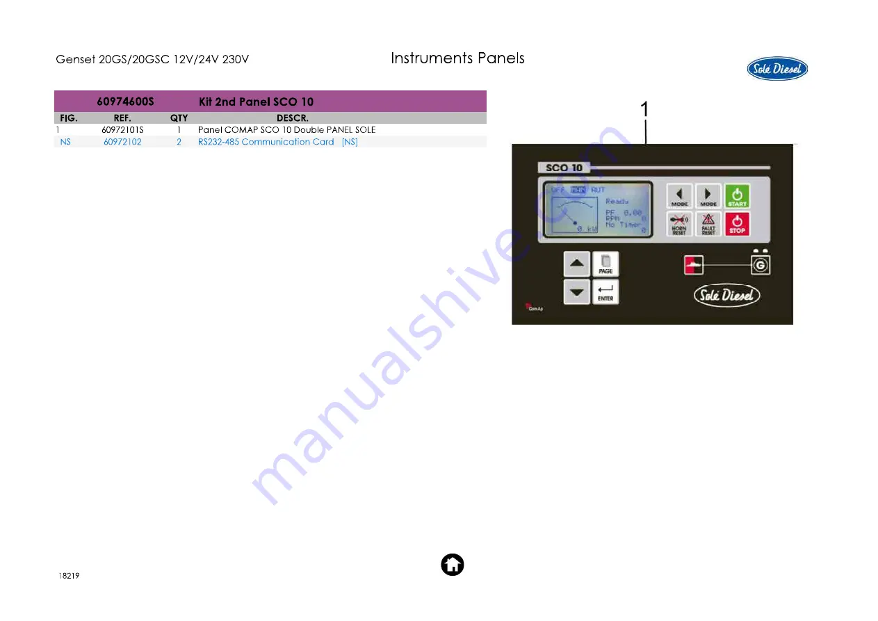 Sole Diesel Genset 20GS Spare Parts Manual Download Page 54