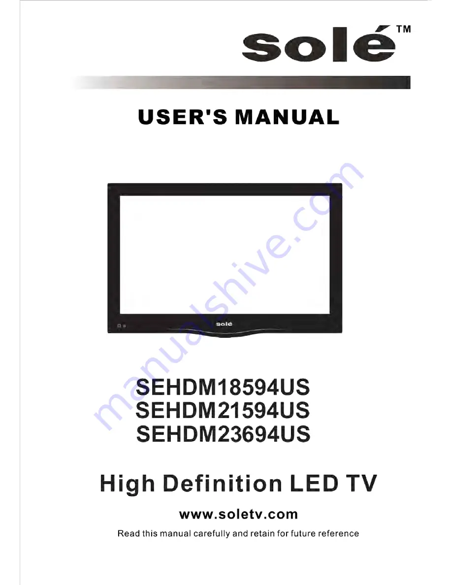 SOLE SEHDM18594US Скачать руководство пользователя страница 1