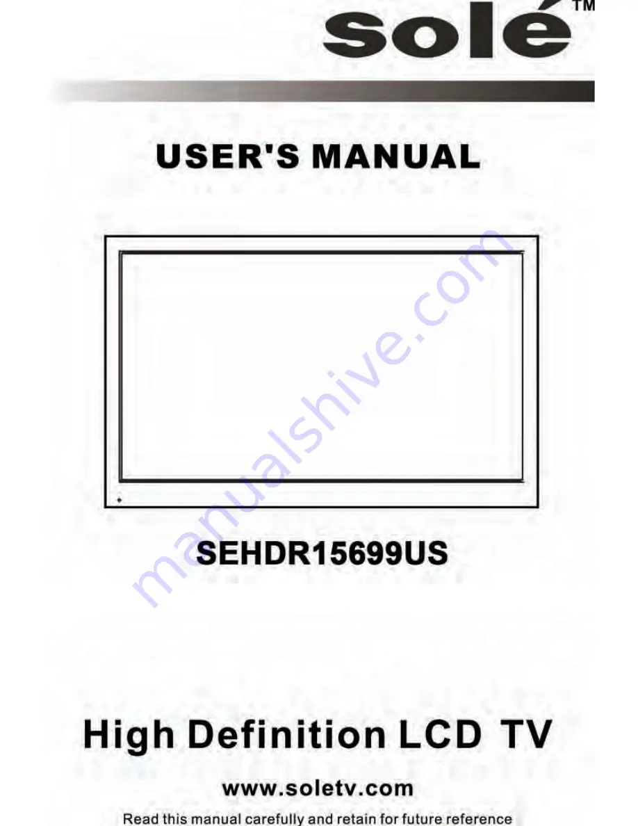 SOLE SEHDR15699US Скачать руководство пользователя страница 1