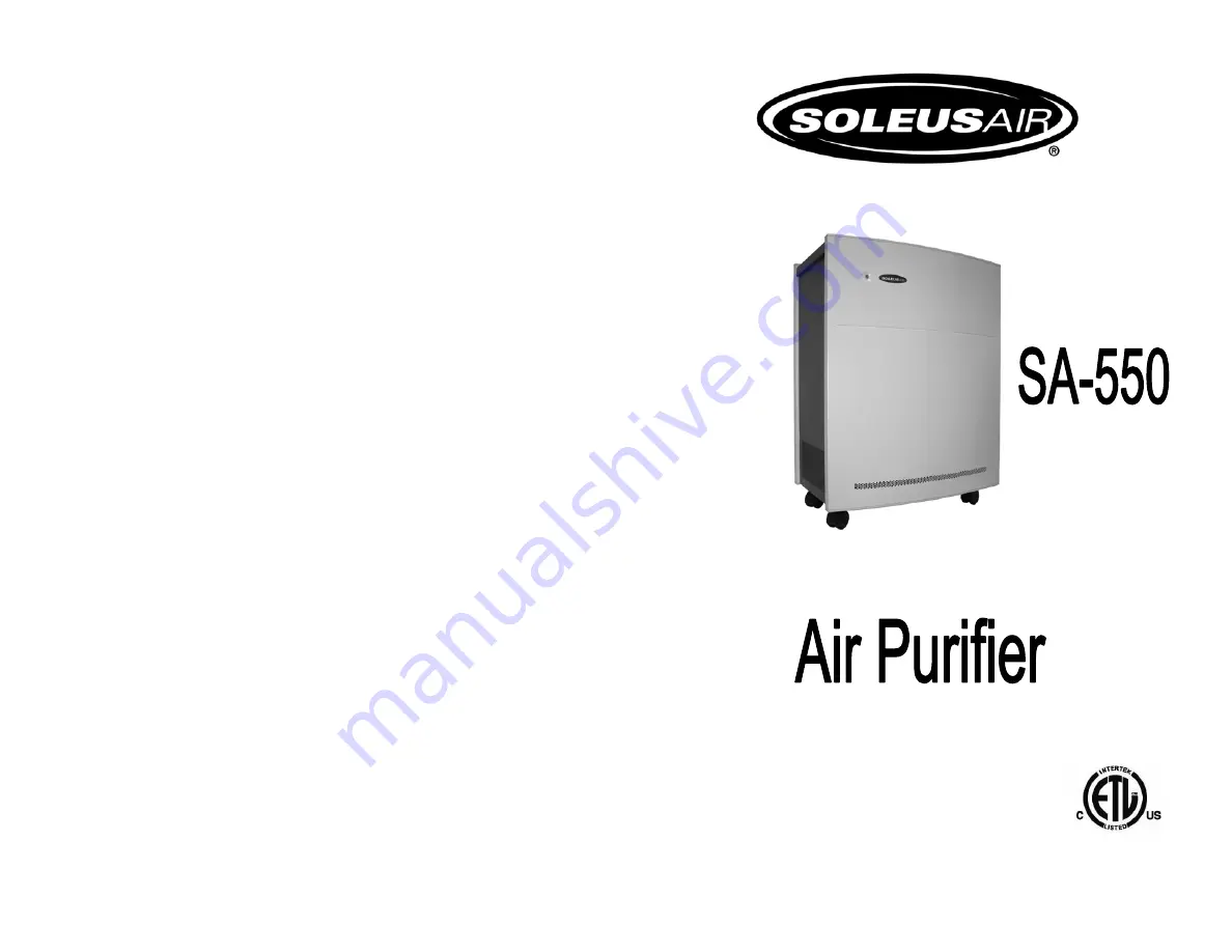 Soleus Air SA-550 Скачать руководство пользователя страница 1