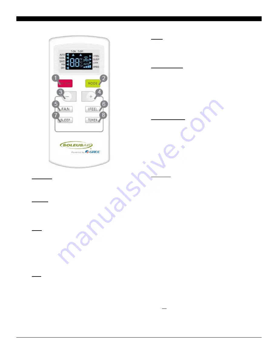 Soleus Air SG-WAC-10ESE-F Operating Instructions Manual Download Page 11