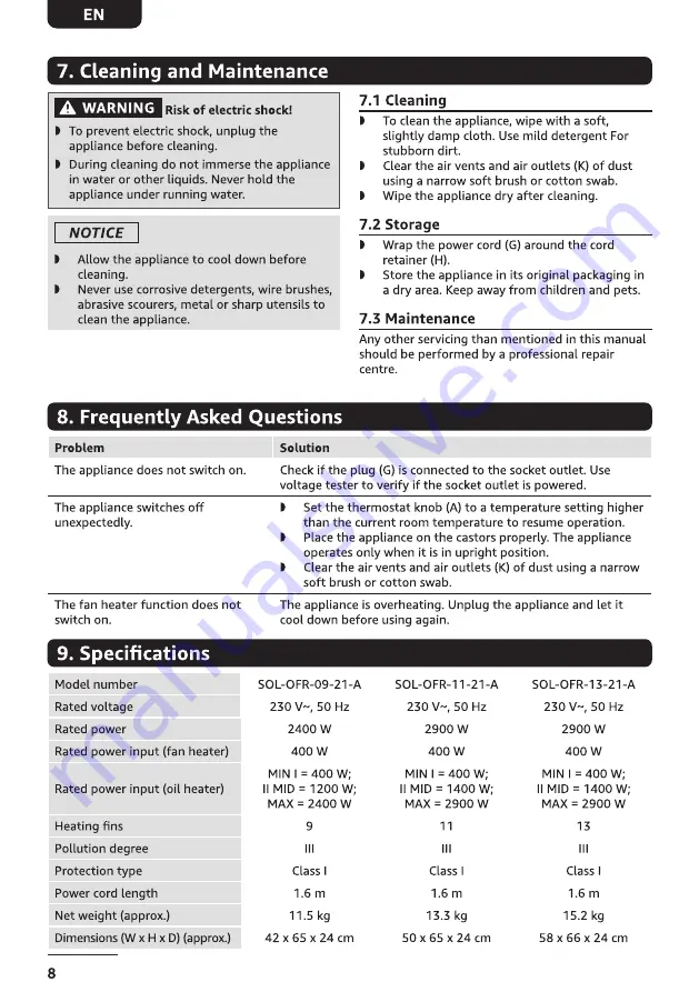 Solimo OFR Series Manual Download Page 19