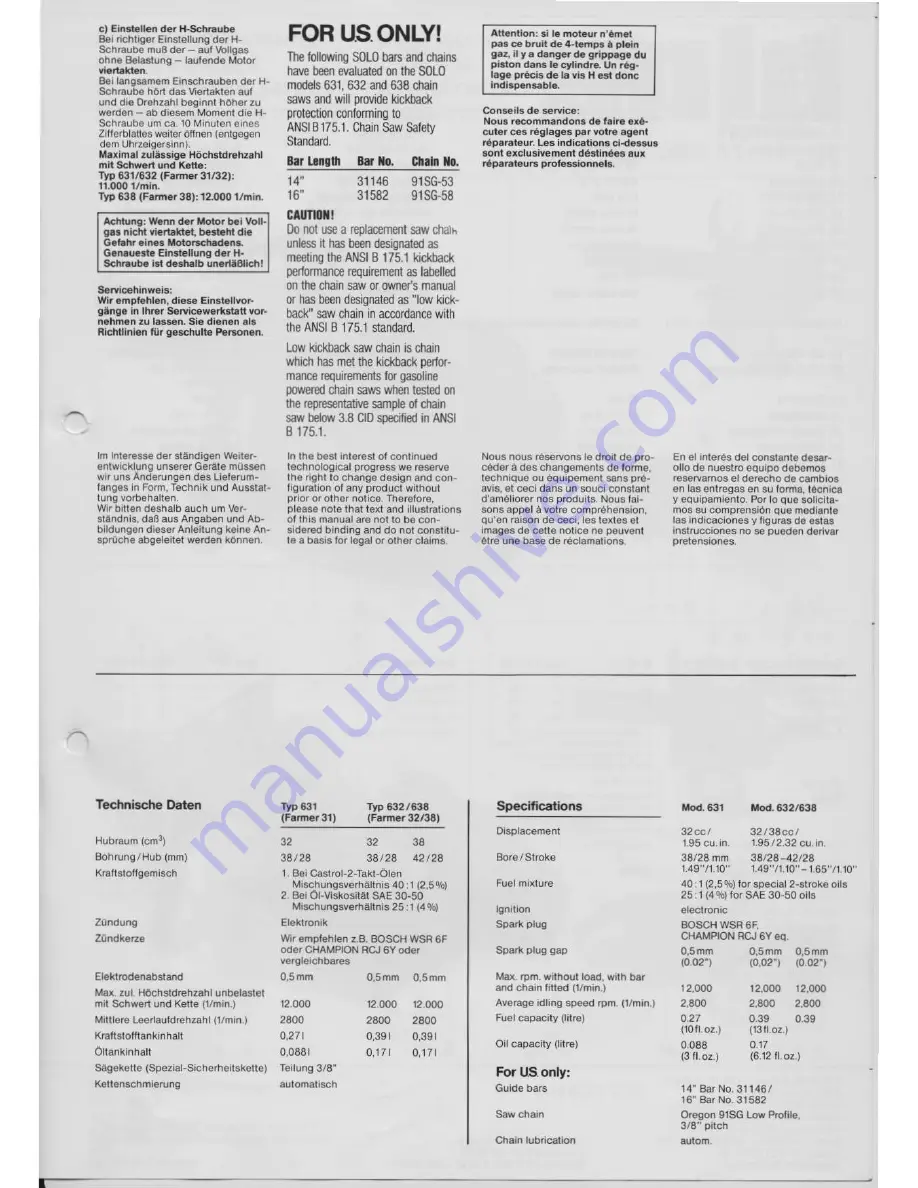 Solo Farmer 631 Owner'S Manual Download Page 3