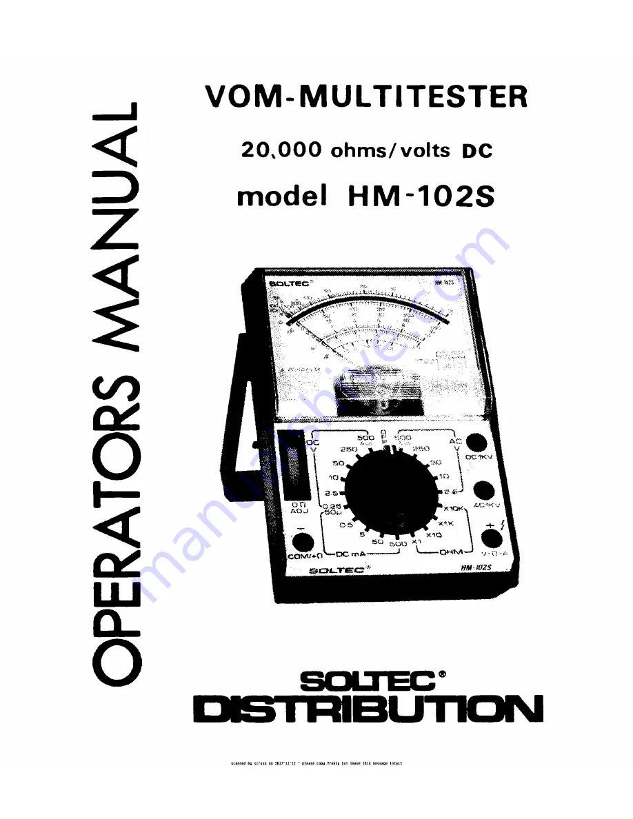 Soltec HM-102S Operator'S Manual Download Page 1