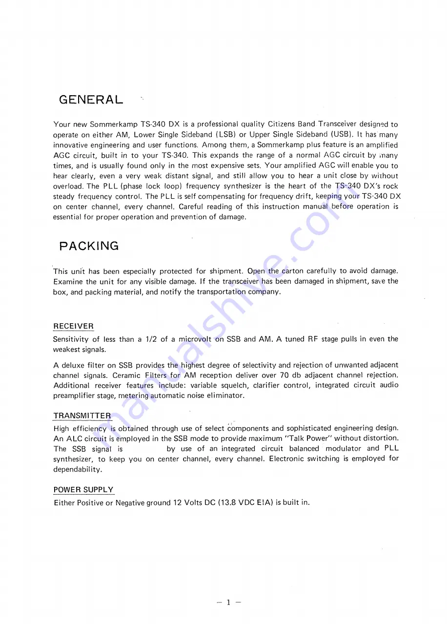 Sommerkamp TS-340 DX Owner'S Manual Download Page 2