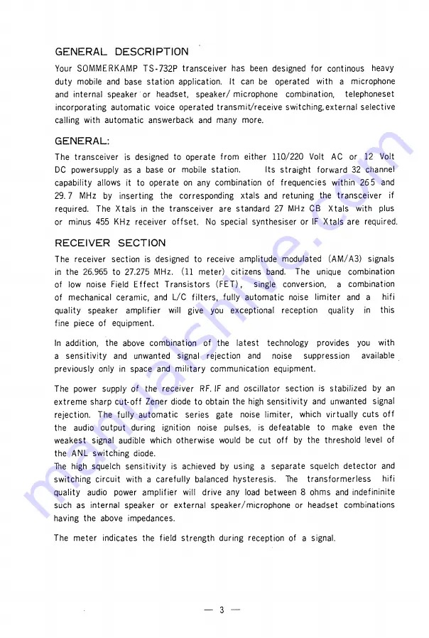 Sommerkamp TS-732P Instruction Manual Download Page 3