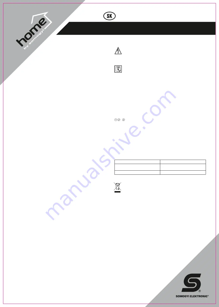 Somogyi home TWF 80 Instruction Manual Download Page 5