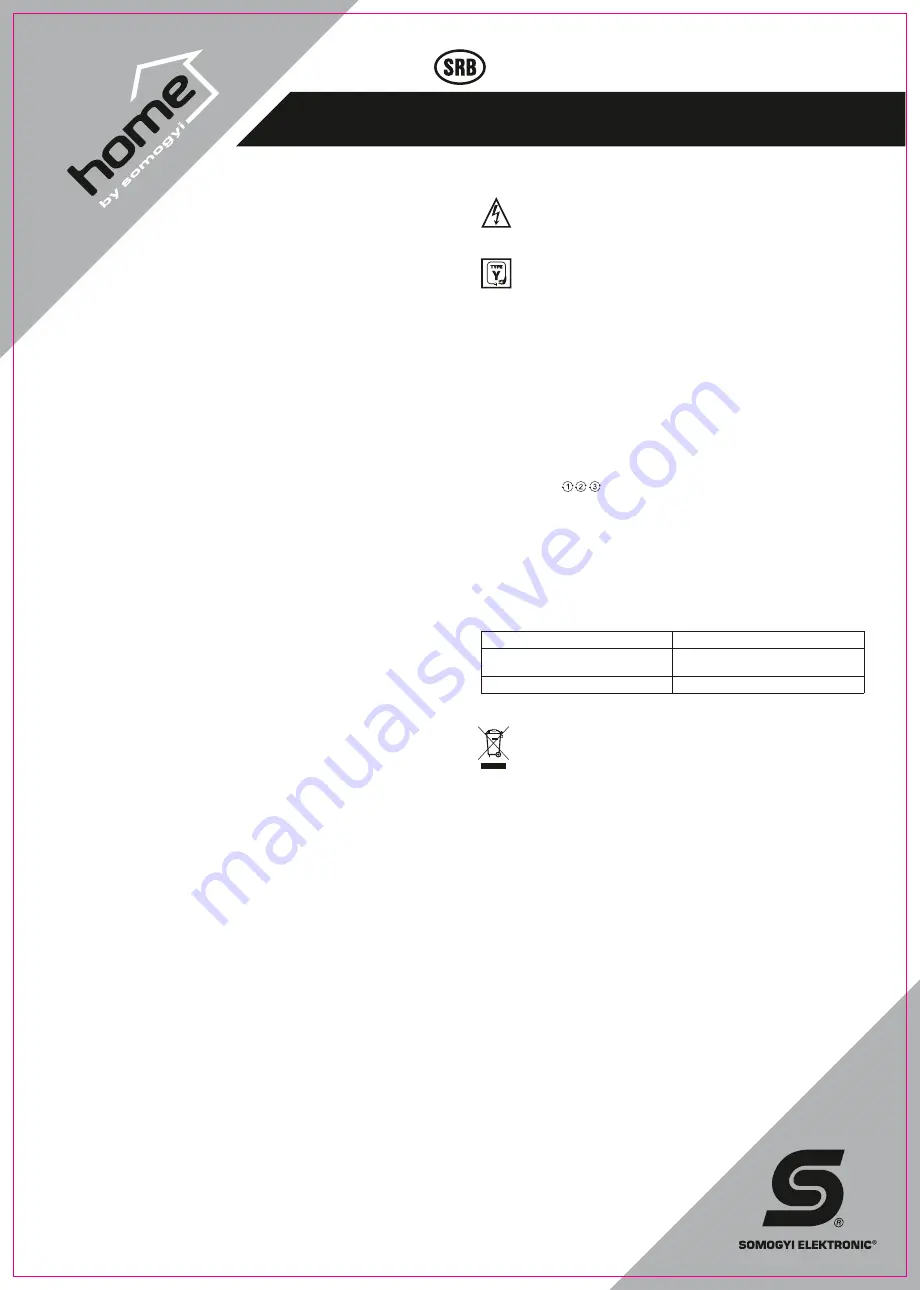 Somogyi home TWF 80 Instruction Manual Download Page 7