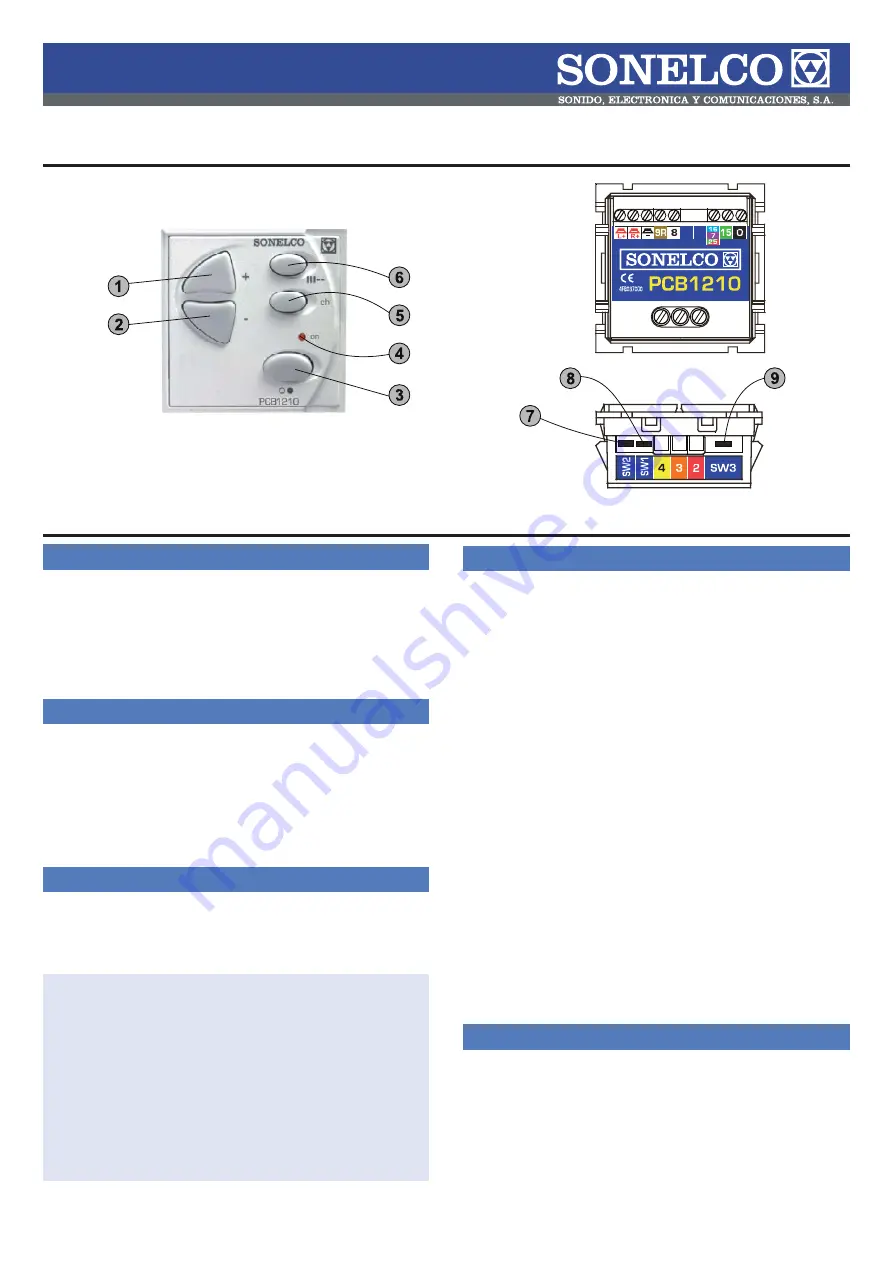 Sonelco PCB1210 Скачать руководство пользователя страница 1