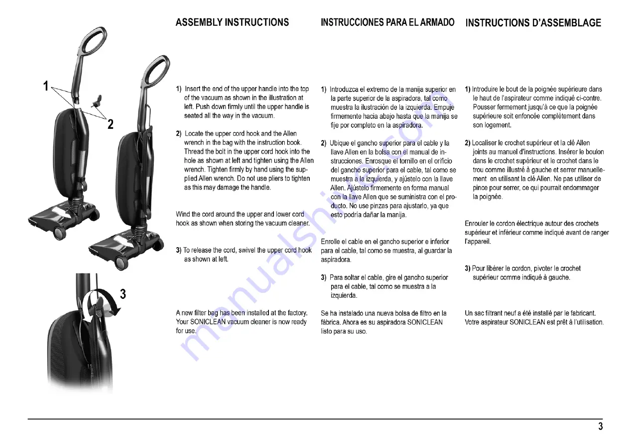 Soniclean SFC-7000 SOFT CARPET SERIES Owner'S Manual Download Page 4