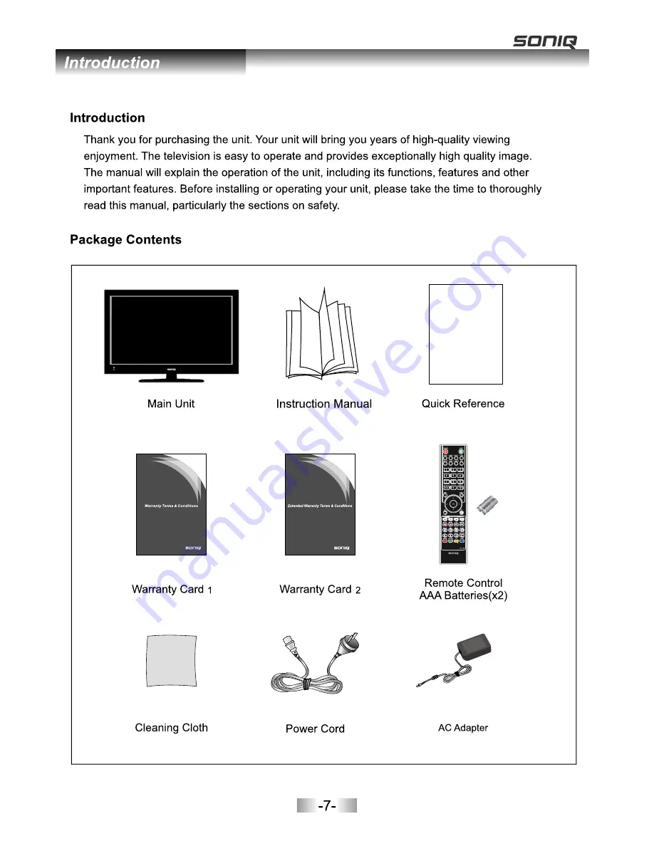 SONIQ E23Z12A Instruction Manual Download Page 8