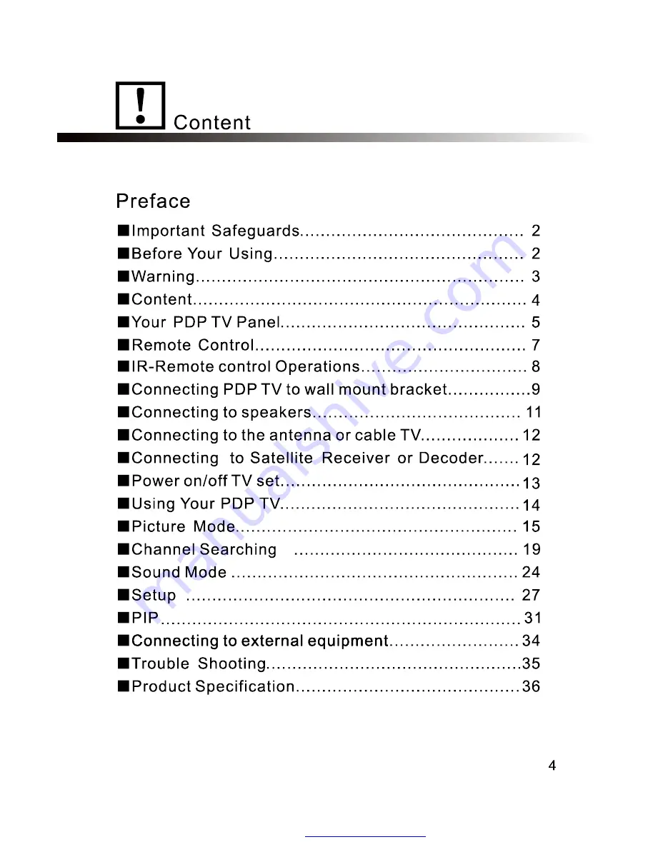 SONIQ PT50HD Operation Manual Download Page 4