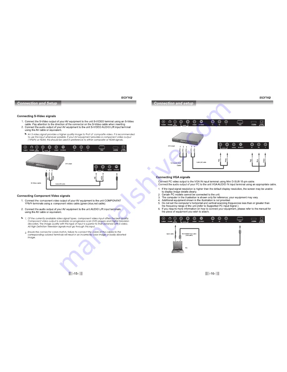 SONIQ Qvision QV192LCT Скачать руководство пользователя страница 8