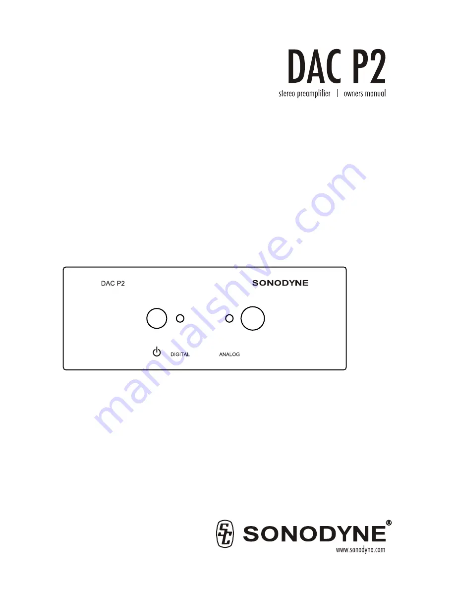 Sonodyne DAC P2 Owner'S Manual Download Page 1