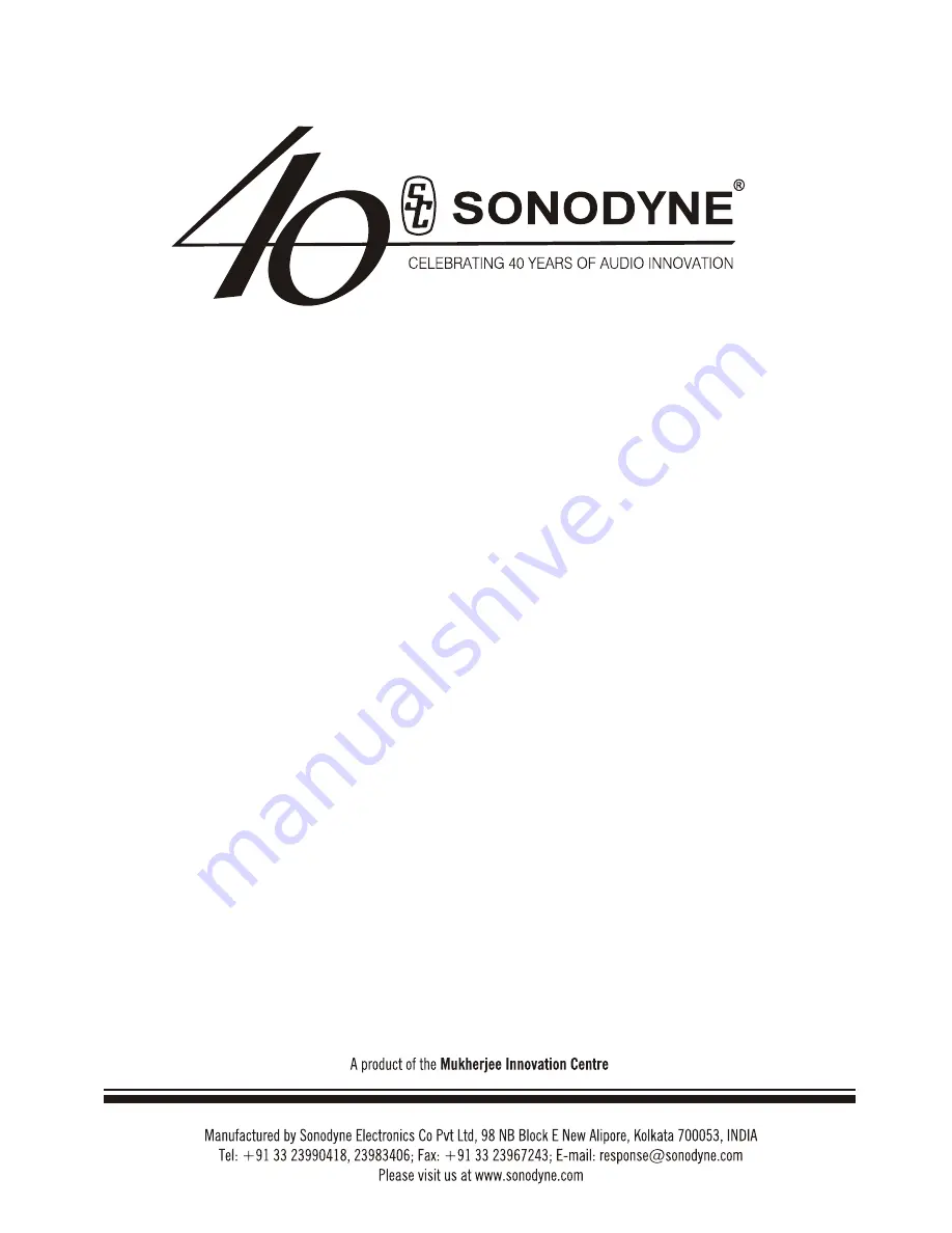 Sonodyne Roarr 108 Owner'S Manual Download Page 12