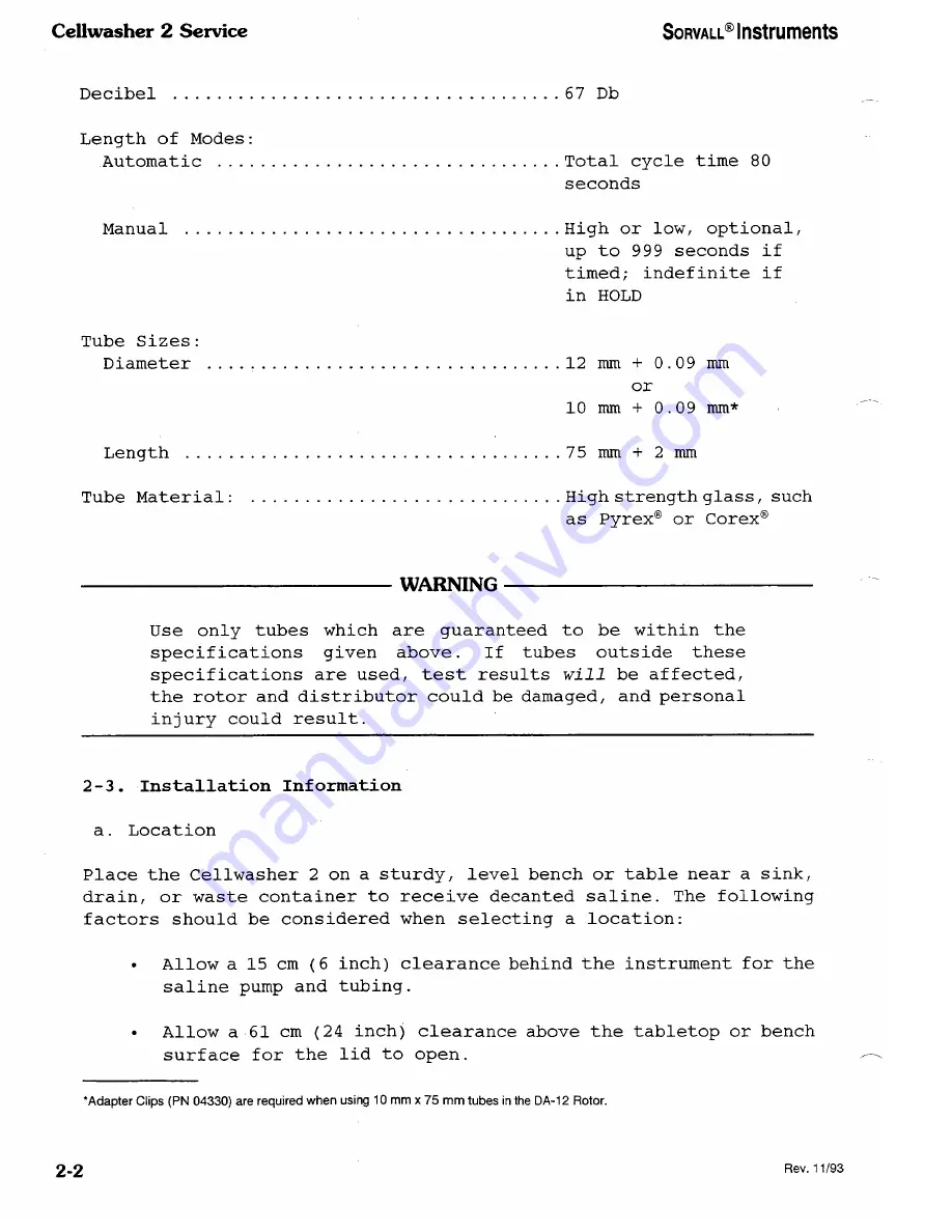 Sorvall Cellwasher 2 Service Manual Download Page 12